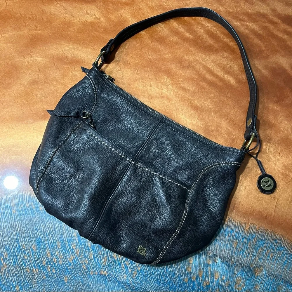 The Sak dark brown Leather Shoulder Bag